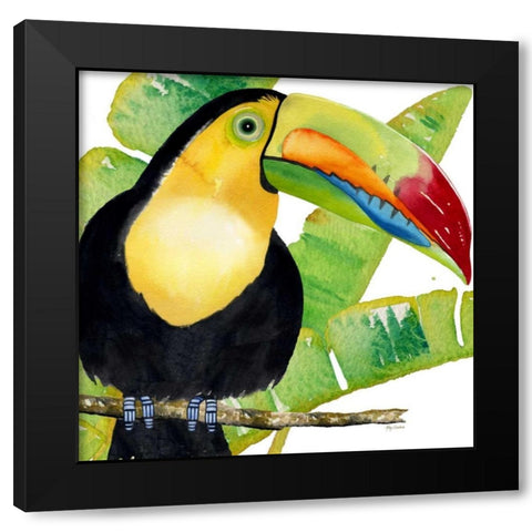 Tropical Toucan Black Modern Wood Framed Art Print by Escobedo, Mary