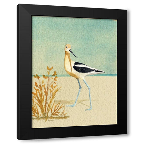 Avocet By The Sea Black Modern Wood Framed Art Print by Escobedo, Mary