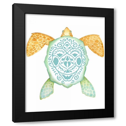 Spirit Turtle 1 Black Modern Wood Framed Art Print by Escobedo, Mary