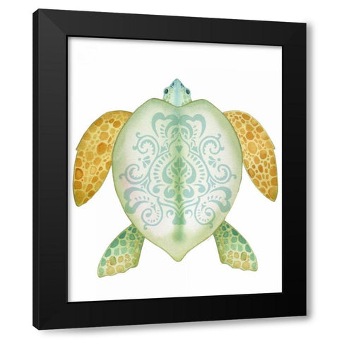 Spirit Turtle 2 Black Modern Wood Framed Art Print with Double Matting by Escobedo, Mary