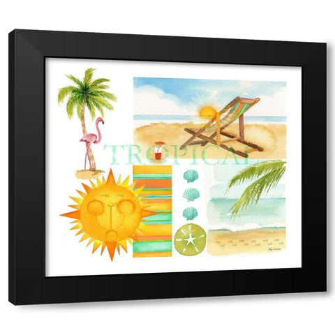 Tropical Sun Black Modern Wood Framed Art Print with Double Matting by Escobedo, Mary
