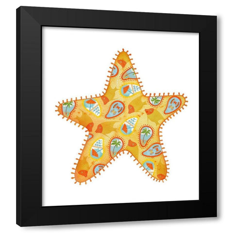 Sunshine Starfish Black Modern Wood Framed Art Print with Double Matting by Escobedo, Mary