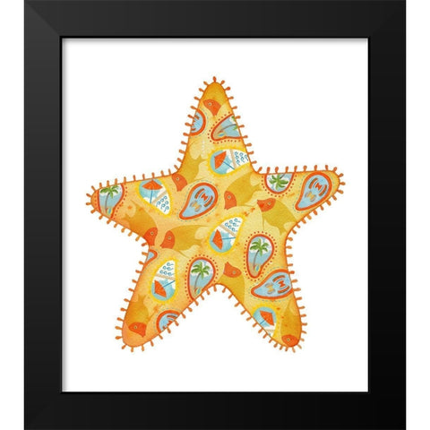 Sunshine Starfish Black Modern Wood Framed Art Print by Escobedo, Mary