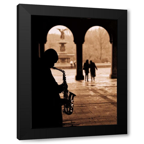 Jazz Courtyard Black Modern Wood Framed Art Print with Double Matting by Gleyzer, Sasha