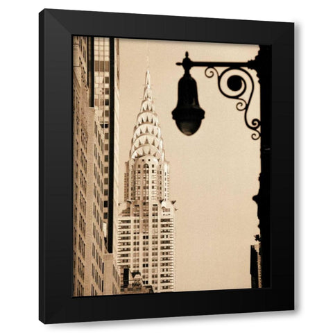 Chrysler Building Black Modern Wood Framed Art Print with Double Matting by Gleyzer, Sasha