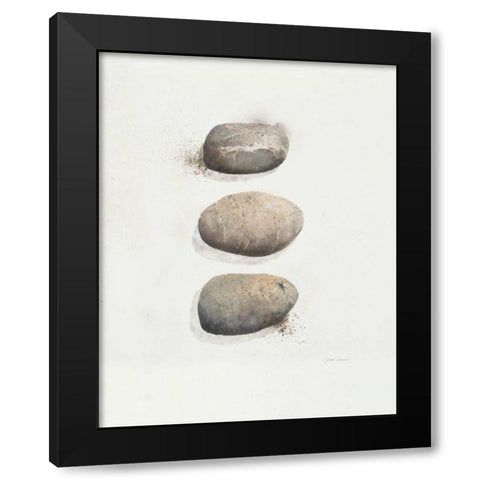 Field Study Stone  Black Modern Wood Framed Art Print with Double Matting by Gottschlag, Jurgen