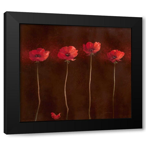 Poppy Family 1 Black Modern Wood Framed Art Print with Double Matting by Gottschlag