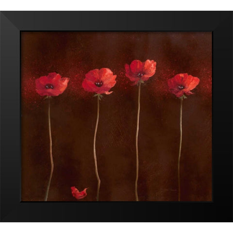 Poppy Family 1 Black Modern Wood Framed Art Print by Gottschlag