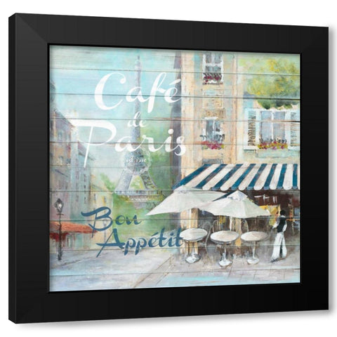 Cafe De Paris Bon Appetit  Black Modern Wood Framed Art Print with Double Matting by Gottschlag, Jurgen