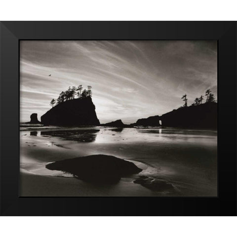 Low Tide Morning Black Modern Wood Framed Art Print by Aniballi, Brett