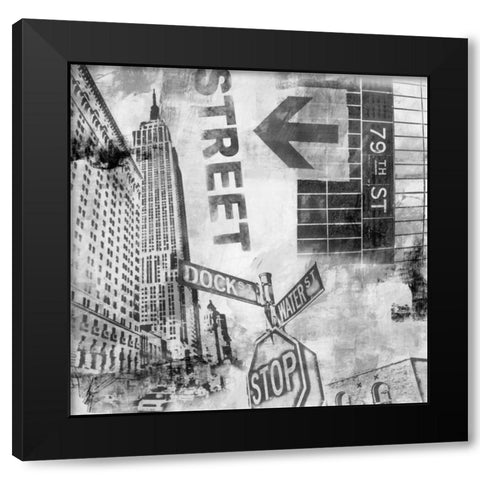 New York Intersection  Black Modern Wood Framed Art Print with Double Matting by Abbott, Sara