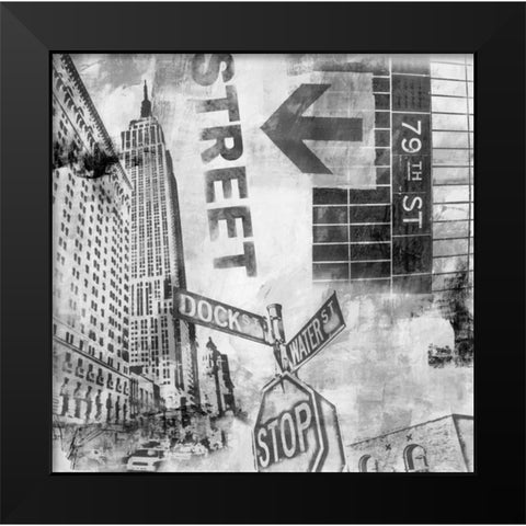 New York Intersection  Black Modern Wood Framed Art Print by Abbott, Sara