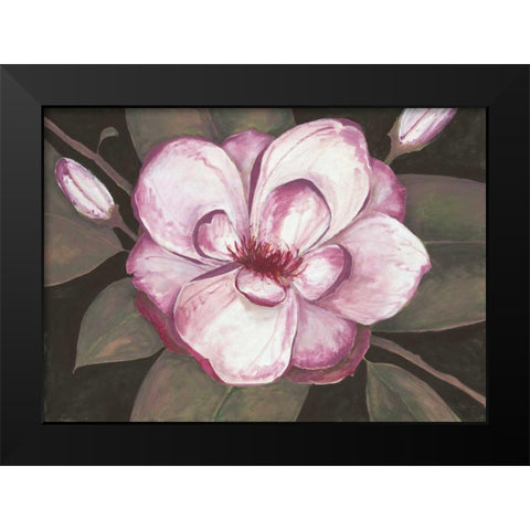 Blushing Magnolia Black Modern Wood Framed Art Print by Ioco, Fillippo