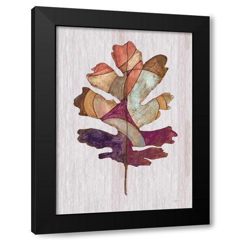Wood Inlay leaf 1 Black Modern Wood Framed Art Print by Ioco, Fillippo