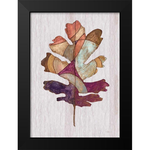 Wood Inlay leaf 1 Black Modern Wood Framed Art Print by Ioco, Fillippo