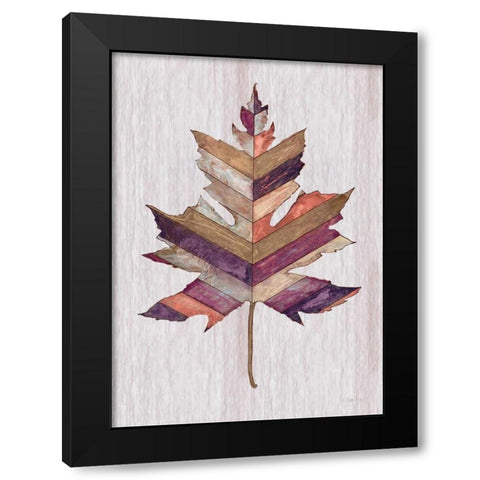 Wood Inlay Leaf 3 Black Modern Wood Framed Art Print by Ioco, Fillippo