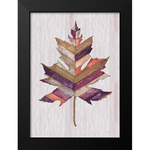 Wood Inlay Leaf 3 Black Modern Wood Framed Art Print by Ioco, Fillippo