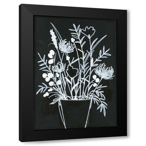 Black and White Bouquet 2 Black Modern Wood Framed Art Print with Double Matting by Ioco, Filippo