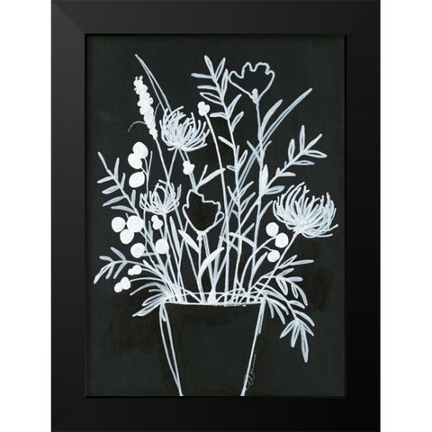 Black and White Bouquet 2 Black Modern Wood Framed Art Print by Ioco, Filippo