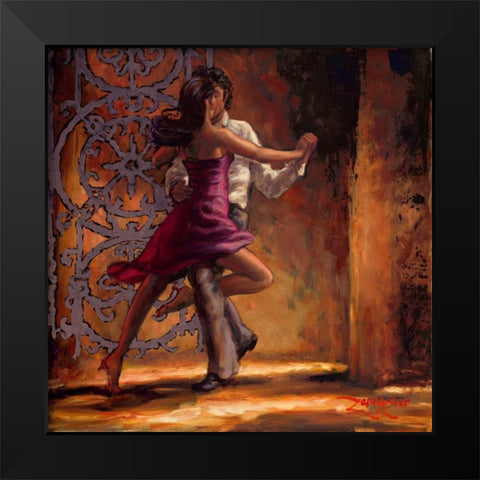 Dance Me In Black Modern Wood Framed Art Print by Amber, Zeph