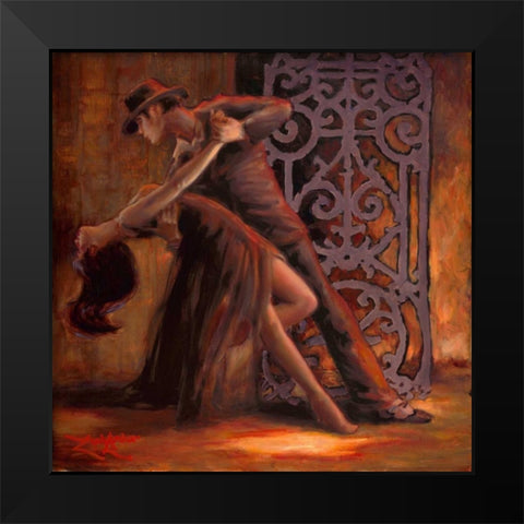 Dance Me Out Black Modern Wood Framed Art Print by Amber, Zeph