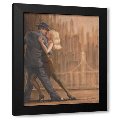 Steamy Night Black Modern Wood Framed Art Print with Double Matting by Amber, Zeph