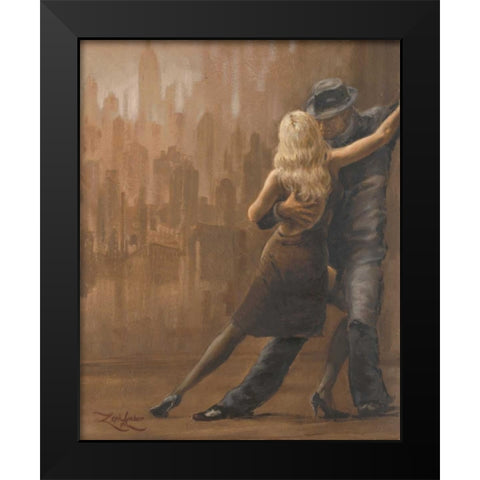 Night in the City Black Modern Wood Framed Art Print by Amber, Zeph