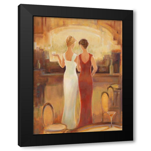 Afternoon Cocktails Black Modern Wood Framed Art Print by Amber, Zeph