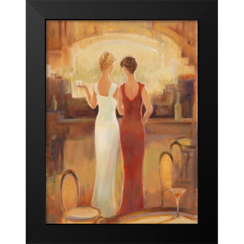 Afternoon Cocktails Black Modern Wood Framed Art Print by Amber, Zeph