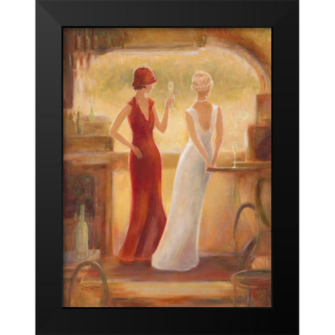 Afternoon Champagne Black Modern Wood Framed Art Print by Amber, Zeph