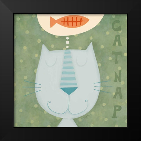 Dreaming of Fish  Black Modern Wood Framed Art Print by Shah, Sapna