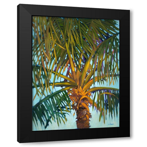 Riviera Palm Black Modern Wood Framed Art Print with Double Matting by Charles, J.