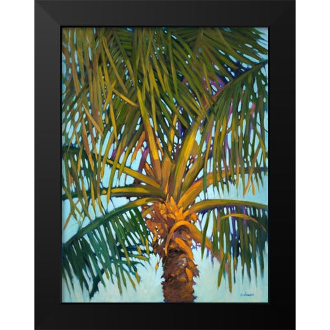 Riviera Palm Black Modern Wood Framed Art Print by Charles, J.