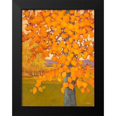 Autumn Gold Black Modern Wood Framed Art Print by Charles, J.