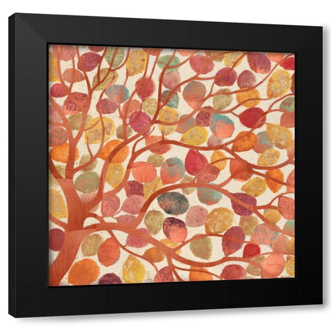 Shimmering Copper Leaves Black Modern Wood Framed Art Print by Wyatt, Norman Jr.