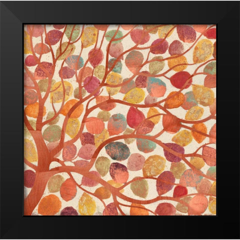 Shimmering Copper Leaves Black Modern Wood Framed Art Print by Wyatt, Norman Jr.