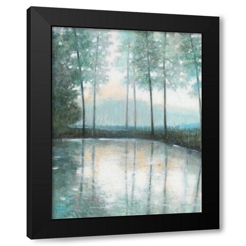 Morning Trees 1 Black Modern Wood Framed Art Print with Double Matting by Wyatt, Norman Jr.