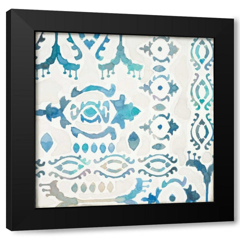 Watercolor Tile 1 Black Modern Wood Framed Art Print by Wyatt, Norman Jr.