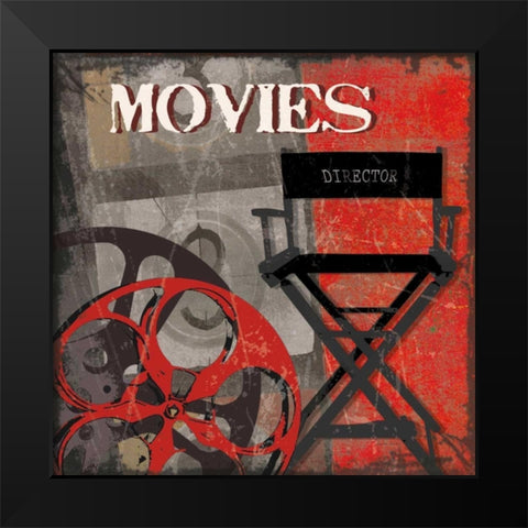 MOVIE TIME Black Modern Wood Framed Art Print by Smith, Sandra