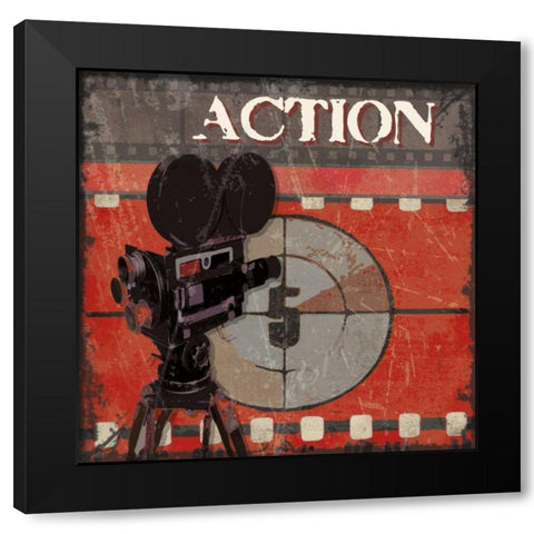 Ready Set Action Black Modern Wood Framed Art Print with Double Matting by Smith, Sandra