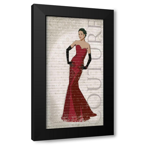 Red Dress Glamour Black Modern Wood Framed Art Print by Smith, Sandra