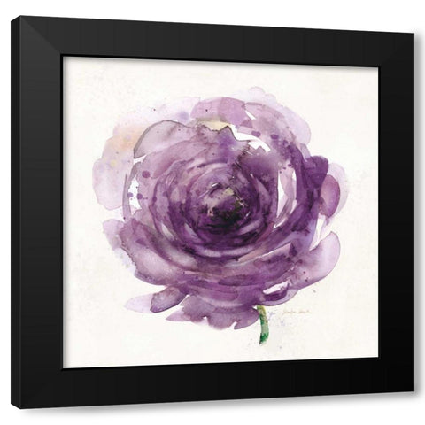 Watery Plum Bloom 2 Black Modern Wood Framed Art Print by Smith, Sandra