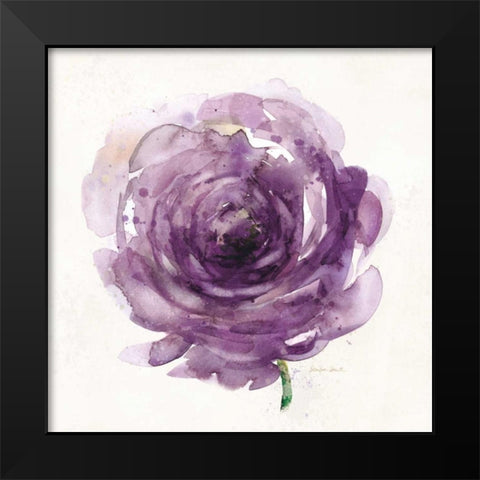 Watery Plum Bloom 2 Black Modern Wood Framed Art Print by Smith, Sandra