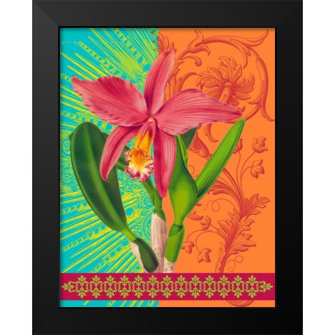 Radiant Orchid Black Modern Wood Framed Art Print by Robertson, Walter