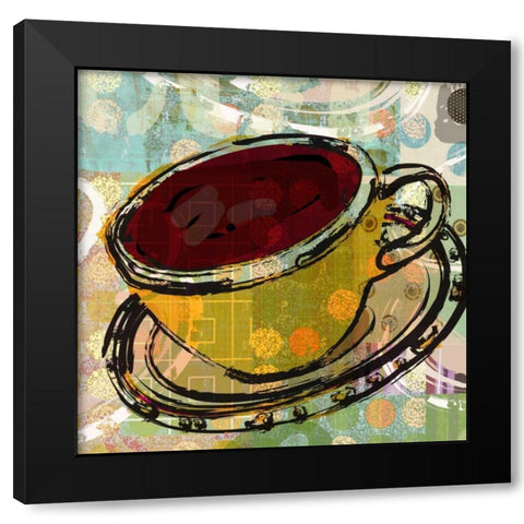 Stetched Coffee Black Modern Wood Framed Art Print by Robertson, Walter
