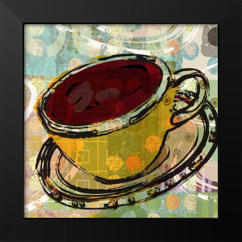 Stetched Coffee Black Modern Wood Framed Art Print by Robertson, Walter