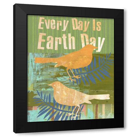 Earth Day Black Modern Wood Framed Art Print by Robertson, Walter
