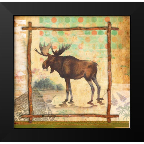 Moose Nature Black Modern Wood Framed Art Print by Robertson, Walter