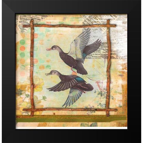Duck Nature Black Modern Wood Framed Art Print by Robertson, Walter