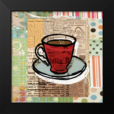 Print Coffee Black Modern Wood Framed Art Print by Robertson, Walter